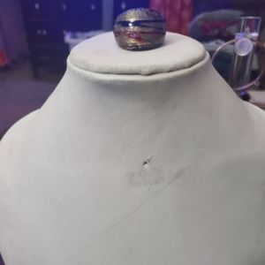 Women's blown glass ring.